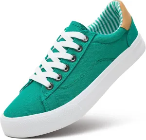 XRH Tennis Shoes Womens Low Top Casual Shoes for Women, Lace Up Canvas Sneakers Comfortable Shoes for Women Walking Shoes