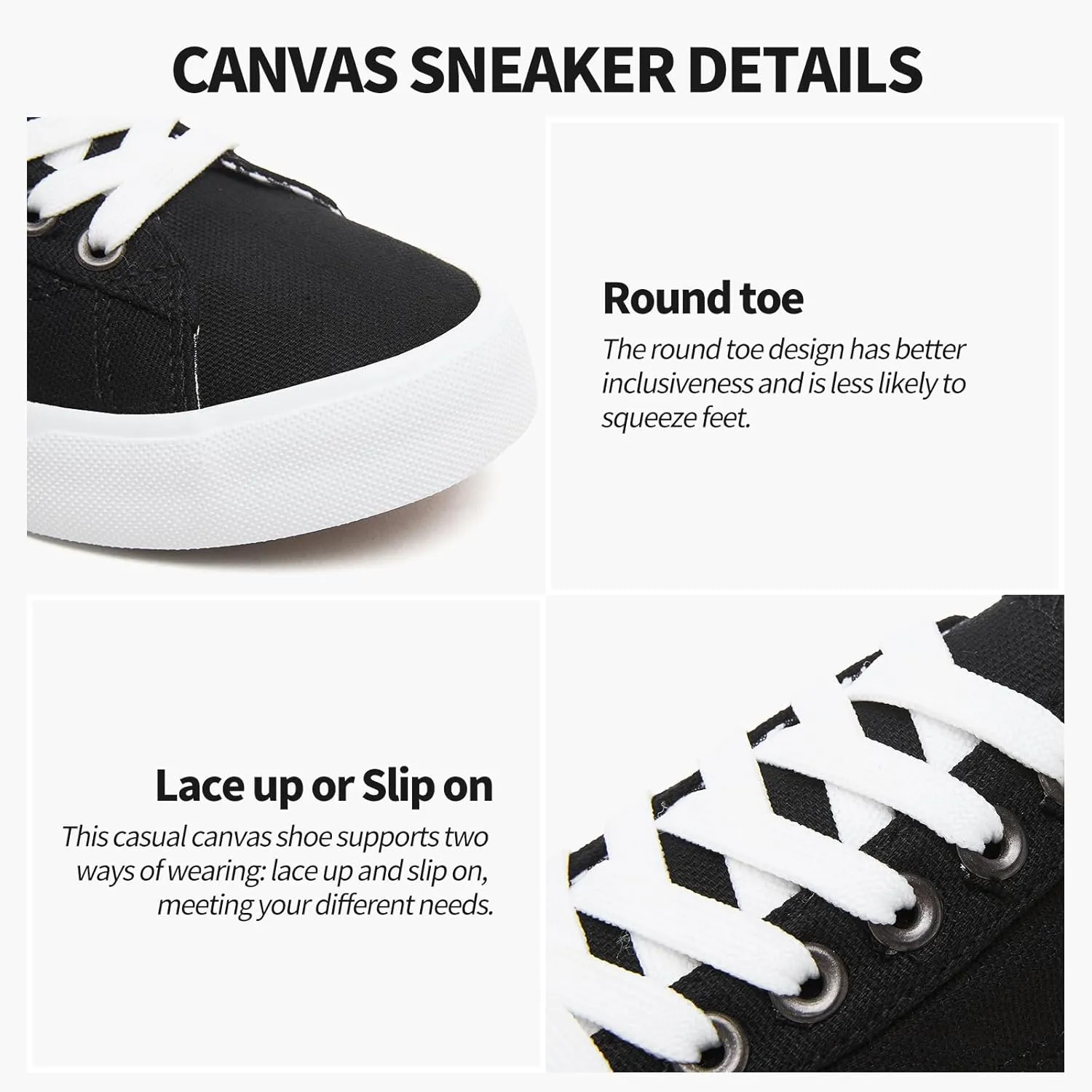 XRH Tennis Shoes Womens Low Top Casual Shoes for Women, Lace Up Canvas Sneakers Comfortable Shoes for Women Walking Shoes
