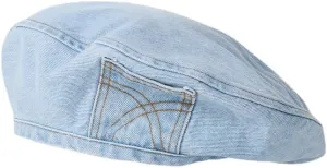 Y2k Hats Kpop Outfits for Women Painters Hat Denim Beret Women's Cap Hip-Hop Beanies Grunge Retro Girl Caps