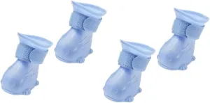 YARNOW Dog Rain Boots for Pets 4 Pairs Waterproof Thickened Rain Shoes for Dogs Skid-Resistant Sole