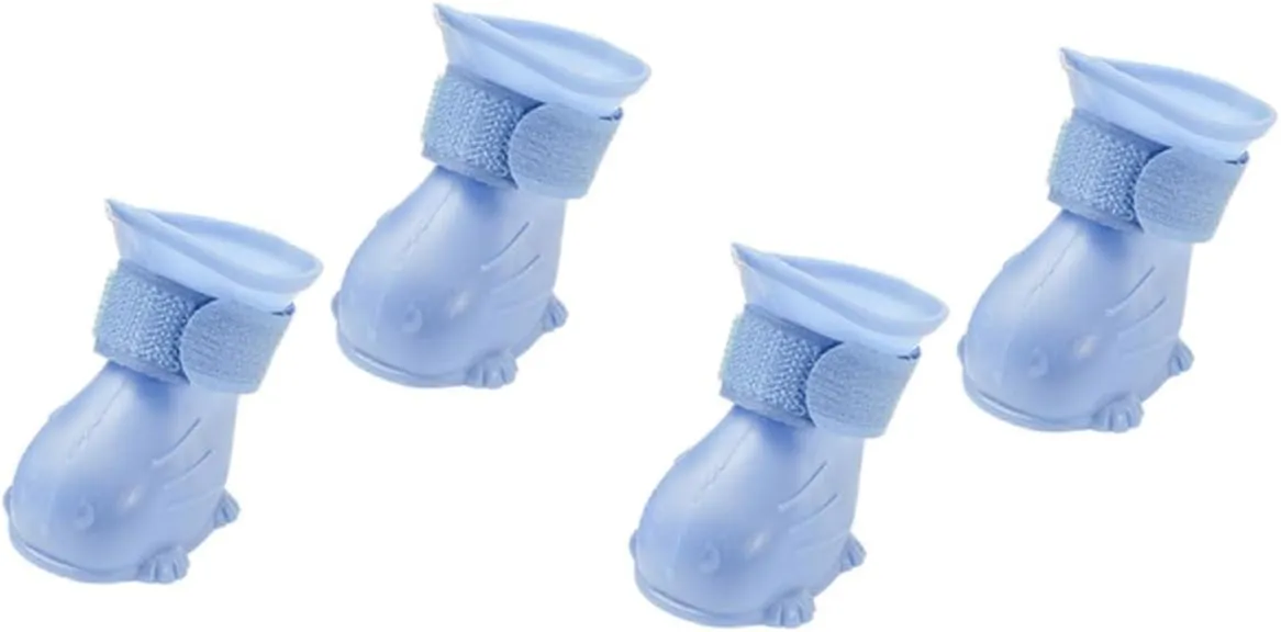 YARNOW Dog Rain Boots for Pets 4 Pairs Waterproof Thickened Rain Shoes for Dogs Skid-Resistant Sole