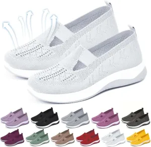Yilia Orthopedic Shoes for Women, Women Wide Width Breathable Walking Comfortable Slip on Sneakers, Non Slip Food Service Lightweight Sneaker, Nurse Shoes Arch Support Sneakers