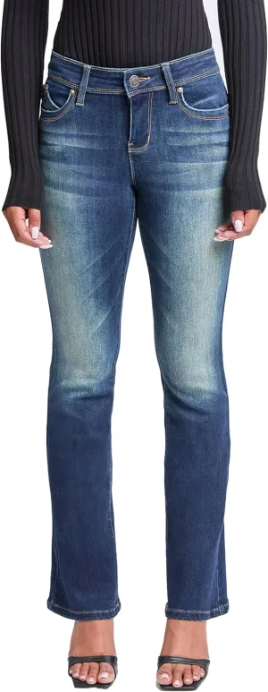 YMI Women's Wannabettabutt Mid Rise Bootcut Jeans