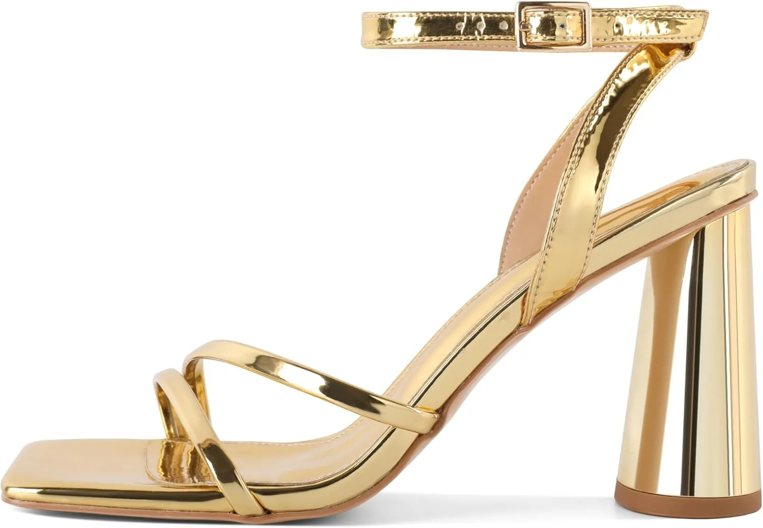 YODEKS Chunky Heels For Women Strappy High Heels 3.5" Heeled Sandals Open Toe Shoes US US Size 5-13
