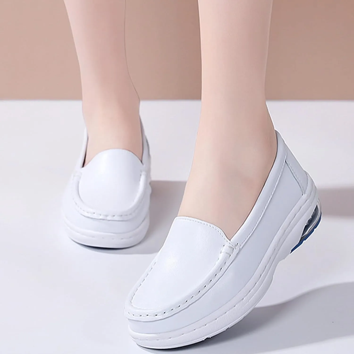 YTINGNICE Nurse Shoes,Air-Cushion Sole Slip Resistant Wedge Heel Soft Sole Nursing Shoes,Lightweight Arch Support Air Cushion Restaurant Work Shoes