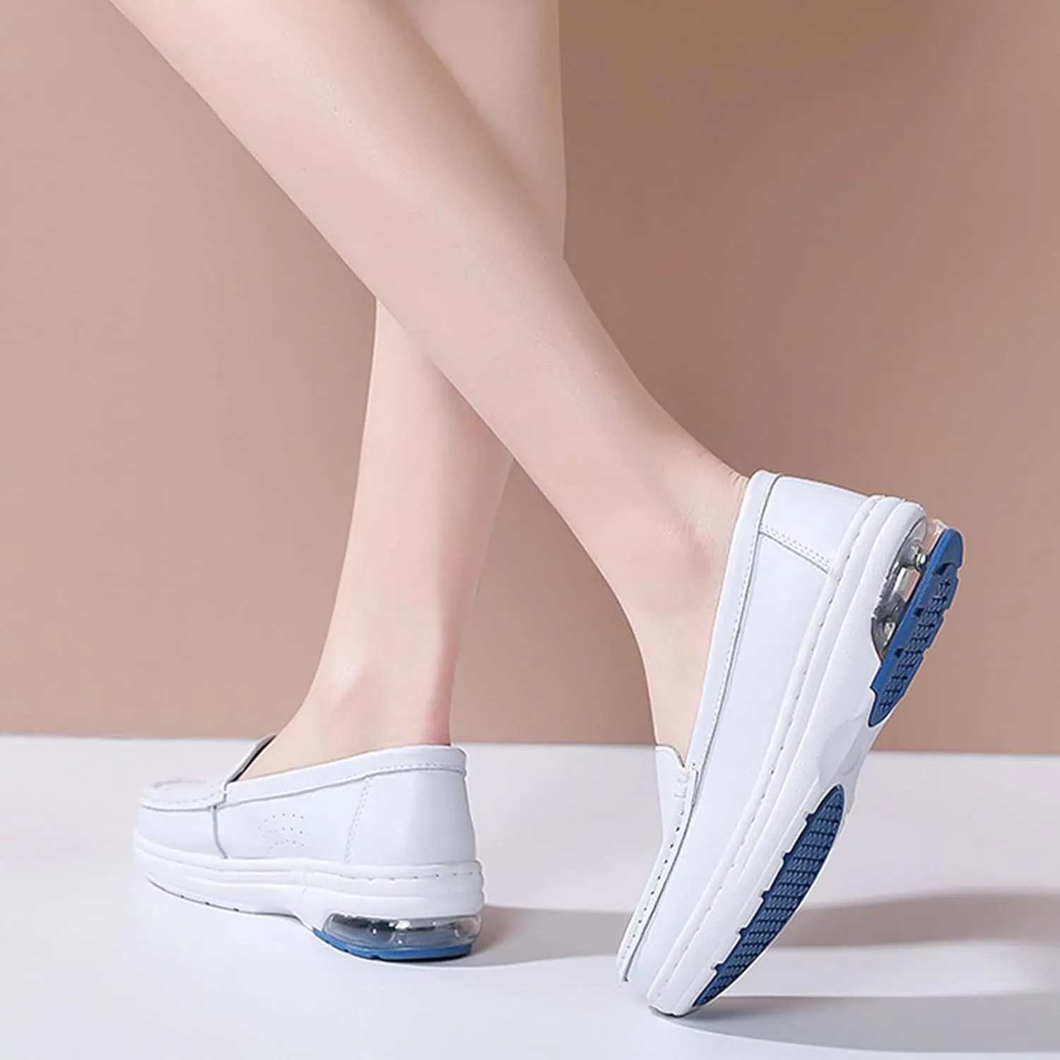 YTINGNICE Nurse Shoes,Air-Cushion Sole Slip Resistant Wedge Heel Soft Sole Nursing Shoes,Lightweight Arch Support Air Cushion Restaurant Work Shoes