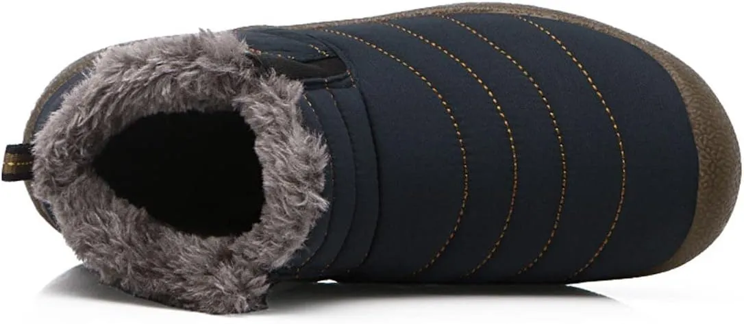 YUKTOPA Winter Snow Boots Slip-on Water Resistant Booties Anti-Slip Lightweight Ankle Boots with Full Fur for Men Women …