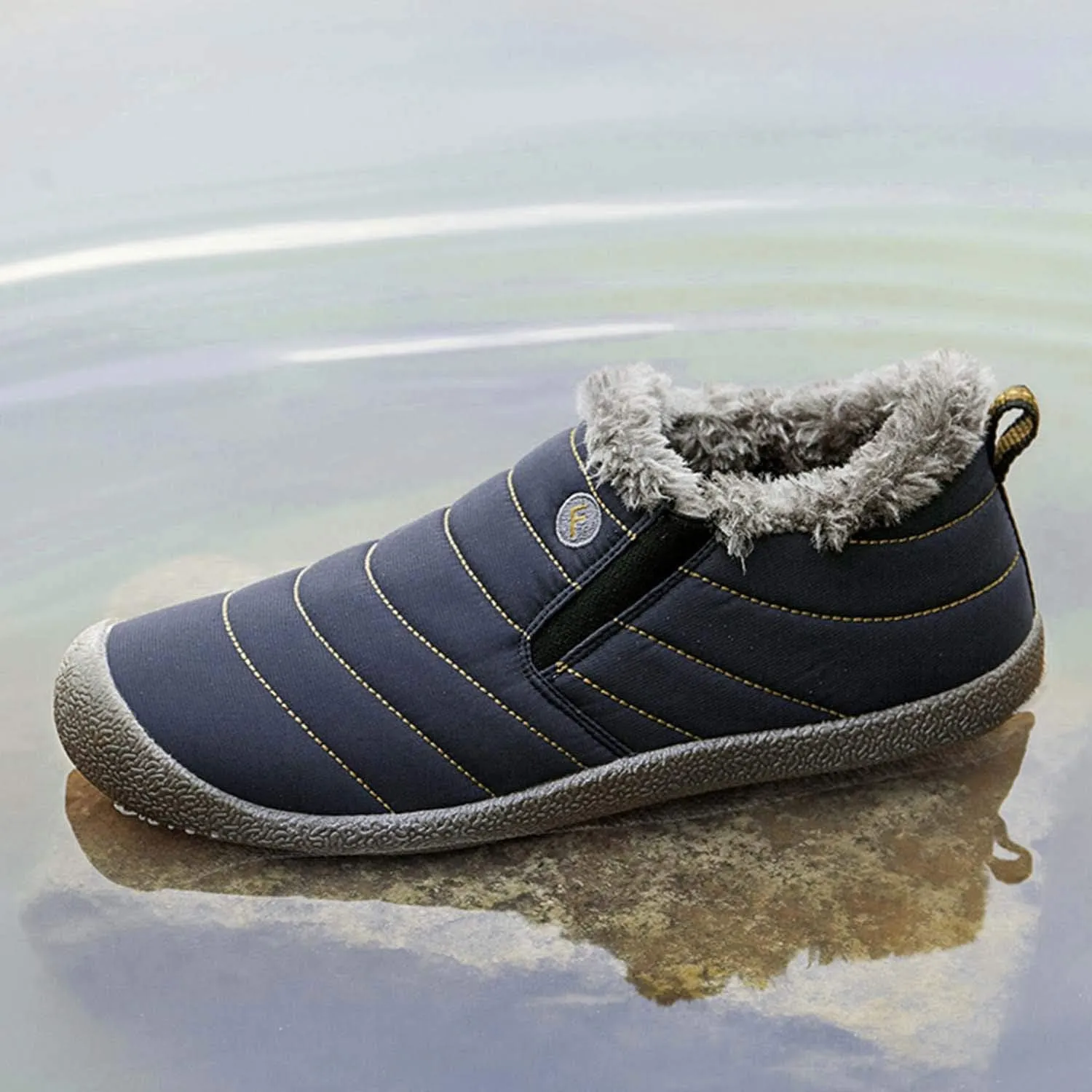 YUKTOPA Winter Snow Boots Slip-on Water Resistant Booties Anti-Slip Lightweight Ankle Boots with Full Fur for Men Women …
