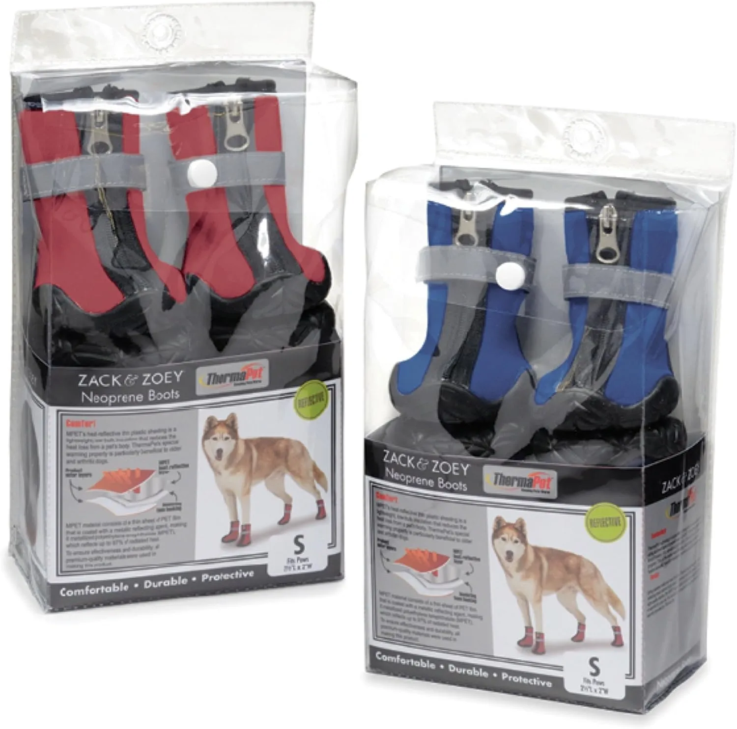 Zack & Zoey ThermaPet Neoprene Boots, Blue, Large