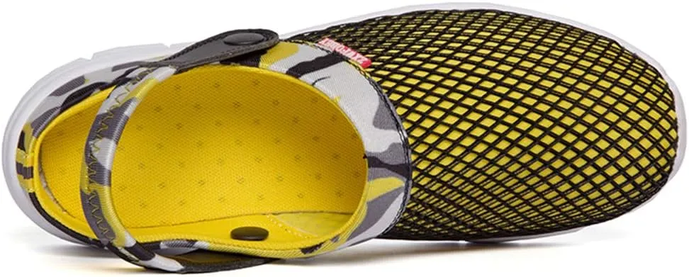 ZXWFOBEY Men's Women's Mules Clogs Slip On Garden Shoes Mesh Sandals Fur Lined Slides Flip Flops Summer and Winter Warm Slipper